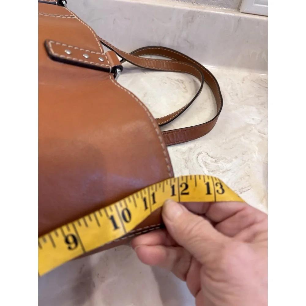 Michael Kors Astor Large Luggage Brown  Leather Studded Tote Bag - Picture 7 of 16